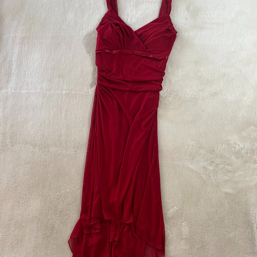 Red Ruched Formal Dress